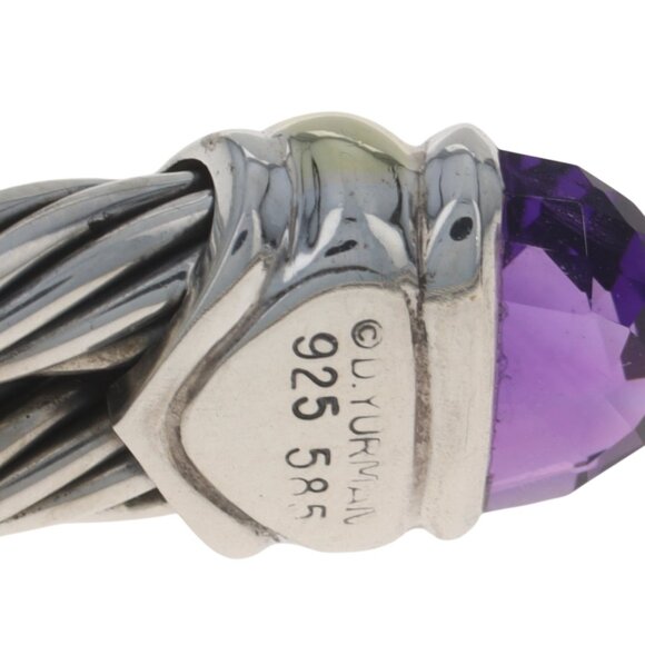 David Yurman Renaissance Amethyst Rhodolite Garnet Cuff Bracelet 5 3/4" - 925 - Picture 6 of 6